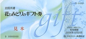 花とみどりのギフト券（500円券）